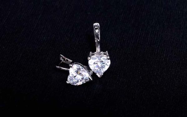 Silver Zircon Loop Earrings
