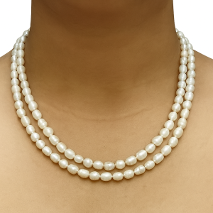 TWO LINE NECKLACE-FRESH WATER PEARLS WITHN EARRINGS